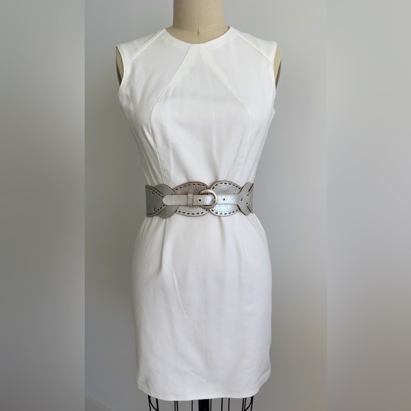 LINEA PELLE Silver metallic leather belt Size S. - Picture 2 of 10